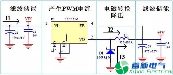 LM2575直流開關(guān)電源電路原理圖