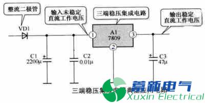 三端穩(wěn)壓集成電路典型應(yīng)用電路圖